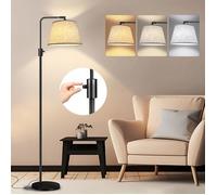 Lampadaire Arc Moderne avec Abat-Jour Rotatif 180° - LED 3 Températures 12W Économe, Base Stable 173cm Noir pour Salon/Chambre