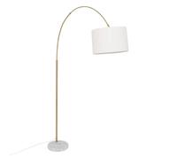 Atmosphera - Lampadaire Arc Tilio Doré et Blanc, H 195 cm, Base Marbre, Tête Orientable - Pour Salon, Salle à Manger, Luminaire