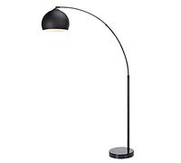 Lampadaire Arquer arc lampe de salon abat-jour pied marbre noir Teamson Home VN-L00013-EU