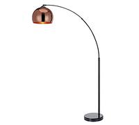 Lampadaire Arquer arc lampe de salon abat-jour rose doré pied marbre noir Teamson Home VN-L00011-EU