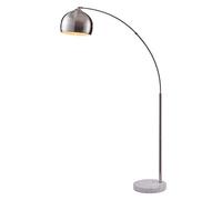 Lampadaire Arquer arc lampe de sol abat-jour nickel marbre blanc VN-L00010BN-EU