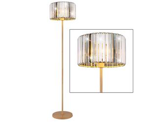 Lampadaire aspect bois Lampadaire cristaux Lampe de salon Lampe d'appoint, métal, douille E27, DxH 35x150 cm