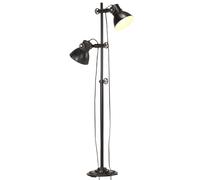 Lampadaire avec 2 abat-jour Noir E27 Fonte