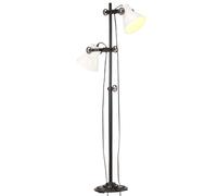 vidaXL Vloerlamp met 2 lampenkappen E27 gietijzer wit320586 Blanc G