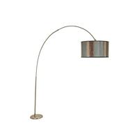 Lampadaire avec abat-jour droit incurvé en métal chromé, collection vintage Malawi, 40x40x220, douille E 27 Max 60 W
