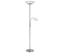 Lampadaire avec lampe de lecture lampadaire salon lampadaires modernes & lampadaire, verre blanc, bras flexo, 2x E27 1x E14, DxH 34x180 cm