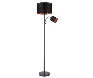 Lampadaire avec liseuse lampadaire salon lampadaire liseuse noir or, contrôle app dimmable, 1x 8,5W 1x 4,8W, DxH 35 x 162 cm