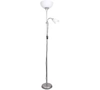 Lampadaire BEL AIR HOME VARESE 178 cm - Métal argenté, bras liseuse orientable, E27/E14