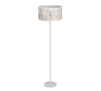 Lampadaire, blanc, lampe de salon, lampadaire rétro, multicolore, vintage, lampe de couloir, papier peint écran, métal, 1x douille E27, DxH 50x165 cm
