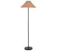 Lampadaire Boho en Métal avec Abat-Jour en Papier Naturel Rose Bleu Noir et Beig