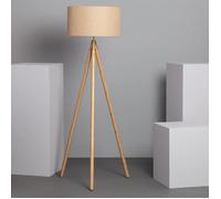 Lampadaire Bois et Tissu Wolby Beige