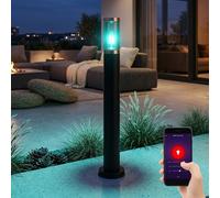Lampadaire Jardin Lampes d'extérieur Lampadaire Luminaires d'allée , App-Sprachsteuerung Dimmbar CCT Timer IP44, cuivre noir fumé, RGB LED 10W 806Lm blanc chaud-froid, DxH 7,6x80cm