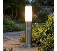 Lampadaire Borne Lumineuse Extérieure LED Inox Opale Détecteur de Mouvement H