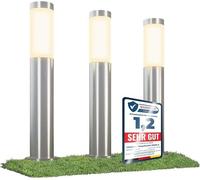Lampadaire BOSEA-A, modèle avec douille E27, pour éclairage extérieur. Acier inoxydable, indice de protection IP44. Ensemble de 3 lampadaires de 50 cm, idéal pour l'éclairage de jardin