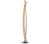 Lampadaire - Brilliant - VISBY - 120x18cm - LED intégrée 18W 2000lm 3000K - noir et naturel - métal et bambou