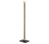 Lampadaire CAMACHO LED 19,5W en acier et bois noir et marron 75x20x1260mm