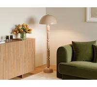 Lampadaire champignon en métal - D. 45 x H. 147 cm - Beige brillant - ELDON
