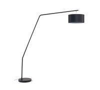 Lampadaire Ciana en métal finition noire et plafonnier en coton