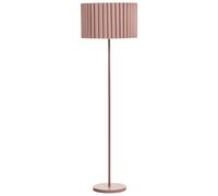 Lampadaire Classique Salon Chambre Abat-jour Tambour Fer et Polyester Marron