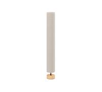 Lampadaire colonne sur pied bois contemporain H.120 cm abat-jour lin beige