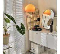 Lampadaire contemporain en verre orange Bauhaus, lampe sur pied en forme de dôme champignon, lampe Art déco, grande lampe moderne du milieu du siècle pour salon et chambre à coucher - Base argentée