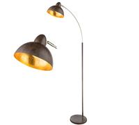 Lampadaire couleur rouille Lampe de salon rétro sur pied or Lampadaire lampe à arc rouille or, métal laiton, LED 11W 1055Lm blanc chaud, H 155 cm