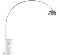 Lampadaire courbe - métal et marbre - Ark Blanc