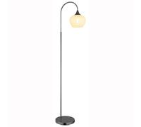 Lampadaire Cristaux Lampe sur pied Verre clair Lampe de salon Lampadaire chromé-noir, métal, douille E27, LxlxH 39x25x150 cm