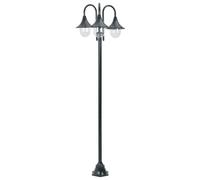Lampadaire De Jardin E27 220cm Aluminium 3 Lanternes Vert Foncé