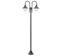 vidaXL Lampadaire de jardin E27 220 cm Aluminium 2 lanternes Bronze