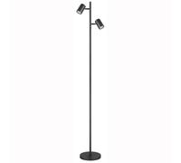 Lampadaire de salon - 2 spots réglables - En métal et aluminium - 2 ampoules GU10 - Gris - 27 x 22 x 158 cm