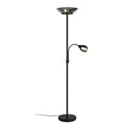 Lampadaire de salon loft noir avec liseuse, 1xE14 + 2xE27, collection GERRY RL
