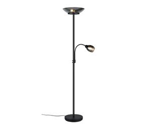 Lampadaire de salon loft noir avec liseuse, 1xE14 + 2xE27, collection GERRY RL
