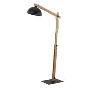 Lampadaire de travail en pin, noir, 1 x E27