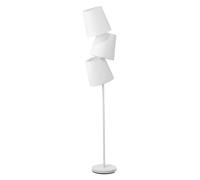 Lampadaire Design à 3 Abat-Jour E14 Max 40W en Métal et Tissu Blanc 164 cm Rio G