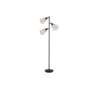 Lampadaire - HOMCOM - design industriel 3 ampoules max 40 W abat-jour cage éclairage - métal - noir