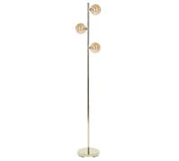 Lampadaire Design Moderne avec 3 Lumières en Acier et Verre Doré Ramis