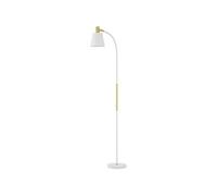 Lampadaire design néo-rétro hauteur réglable H.127-160 cm métal plastique blanc doré