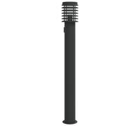 Lampadaire d'extérieur avec sortie noir 110 cm acier inoxydable