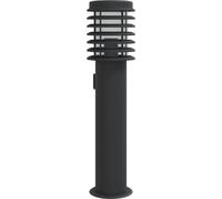 Lampadaire d'extérieur avec sortie noir 60 cm acier inoxydable