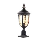 Lampadaire d'extérieur créatif européen traditionnel lampadaire vintage lanterne en verre extérieur pilier lampe colonne lumineuse étanche colonne lampe E27 décoration rue lampadaire cour jardin