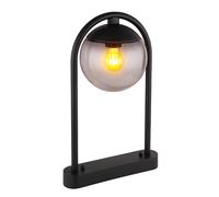 Lampadaire d'extérieur, éclairage de chemin, lampe de terrasse, lampadaire d'extérieur, boule de verre, IP44 rétro, métal fumé noir, 1x douille E27, HxLxP 50x20x32cm