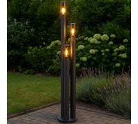 Lampe d'extérieur lampadaire éclairage de chemin lampe de jardin d'extérieur en acier inoxydable grande pour l'extérieur, fumée anthracite, 3 flammes E27, DxH 28x170 cm