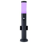 Lampadaire d'extérieur intelligent avec détecteur de mouvement, lumière de jardin à intensité variable, voix, contrôle par application, LED RVB 8,5 W 806 lm blanc chaud, H 60 cm