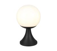 Lampadaire d'extérieur, lampadaire de jardin, forme sphérique, noir, aluminium, H 35 cm