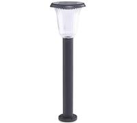 Lampadaire d'extérieur Lampadaire de jardin moderne extérieur étanche LED lampe de pelouse solaire en aluminium noir patio cour sol paysage colonne lumineuse parc allée allée lampadaire intérieur