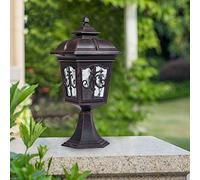 Lampadaire D'Extérieur, Lampe Pilier de Jardin Européenne En Verre, Lanterne En Alumimoulé Sous Pression, Lampe Pilier Étanche Pour Aménagement Paysager, Douille E27, Éclairage de Borne Pour Terrasse,