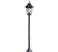 Lampadaire d'extérieur LED vert et noir, lanterne rétro, lampe d'extérieur sur pied, aluminium moulé sous pression, 7 W, 806 lm, blanc chaud, H 120 cm