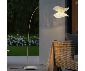 Lampadaire d'extérieur Lindby Valdorin, beige, 199 cm, IP44 Valdorin, beige, Textile / Tissu / Soie, Moderne