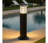 Lampadaire d'extérieur moderne Aluminium Noir 1 Lumière E27 H40Cm